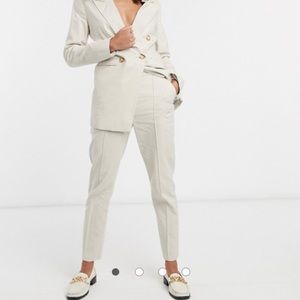 H&M Linen Creme Ankle Pants 👖